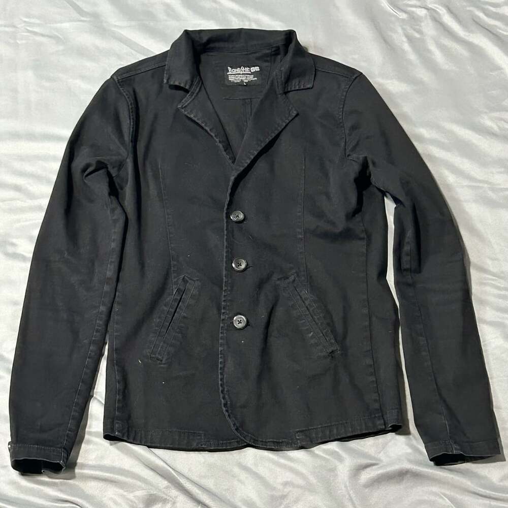 Bongsped Blazer Size S Black Cotton Casual Button Jacket